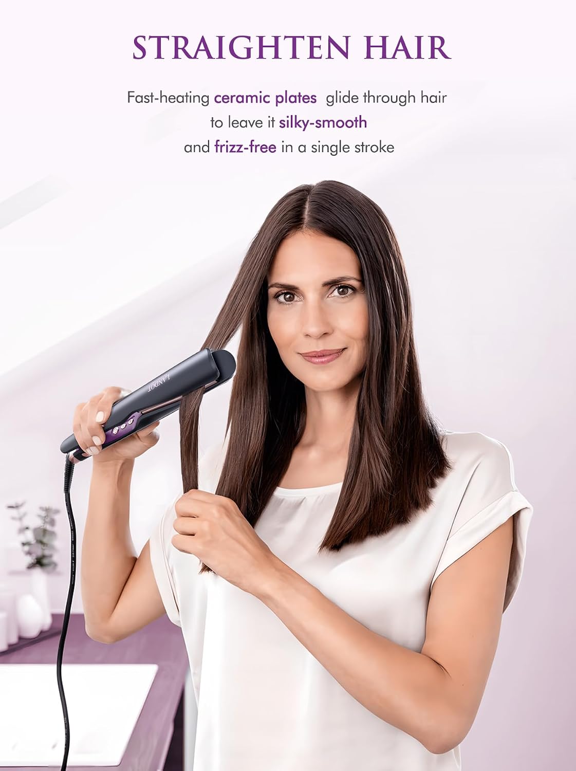 Hair Straightener Curler 2 in 1 Twist Flat Iron Dual Voltage LANDOT Styling Tool