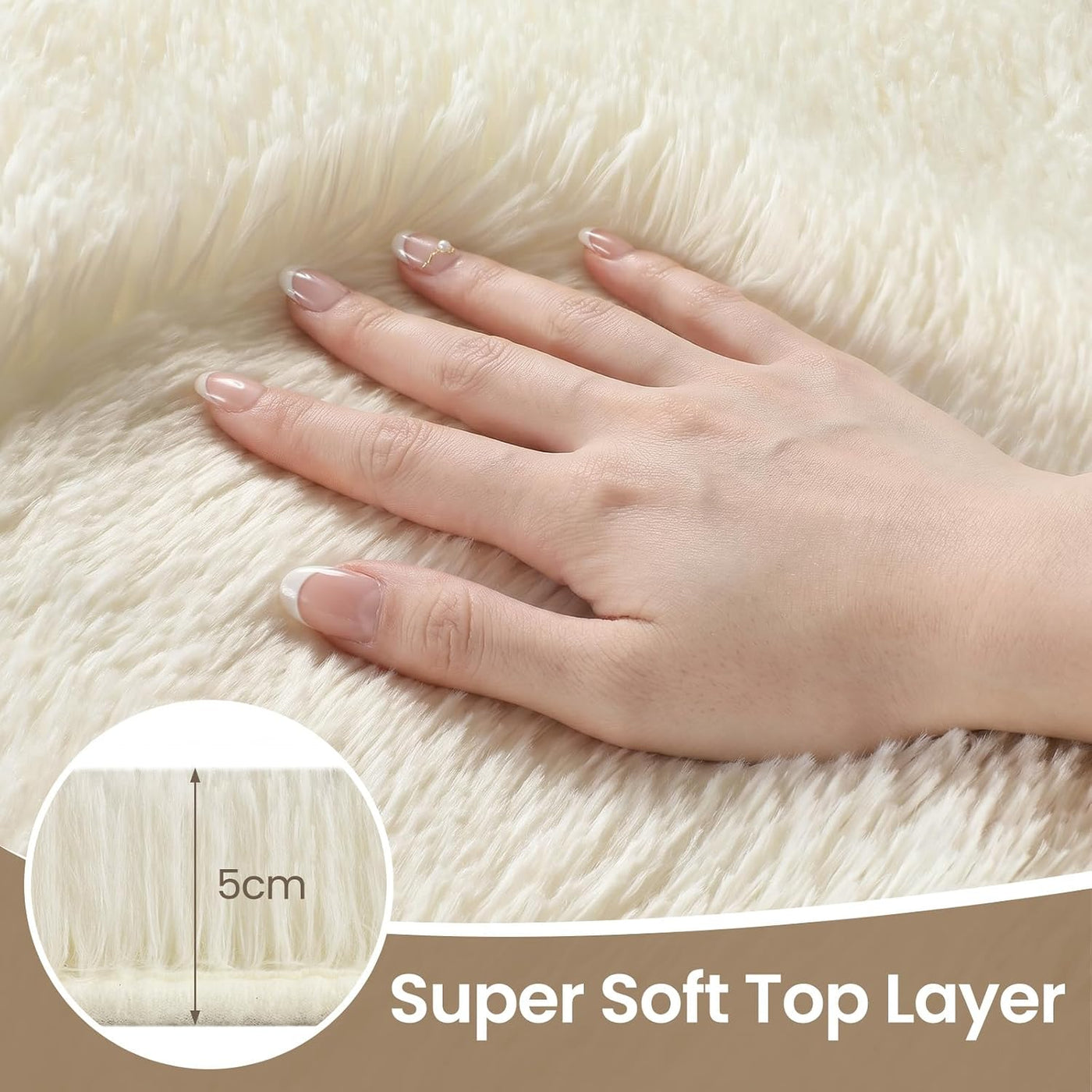 Large Shaggy Rug 240x340cm Cream Soft Living Room Bedroom Carpet Sour Lemon