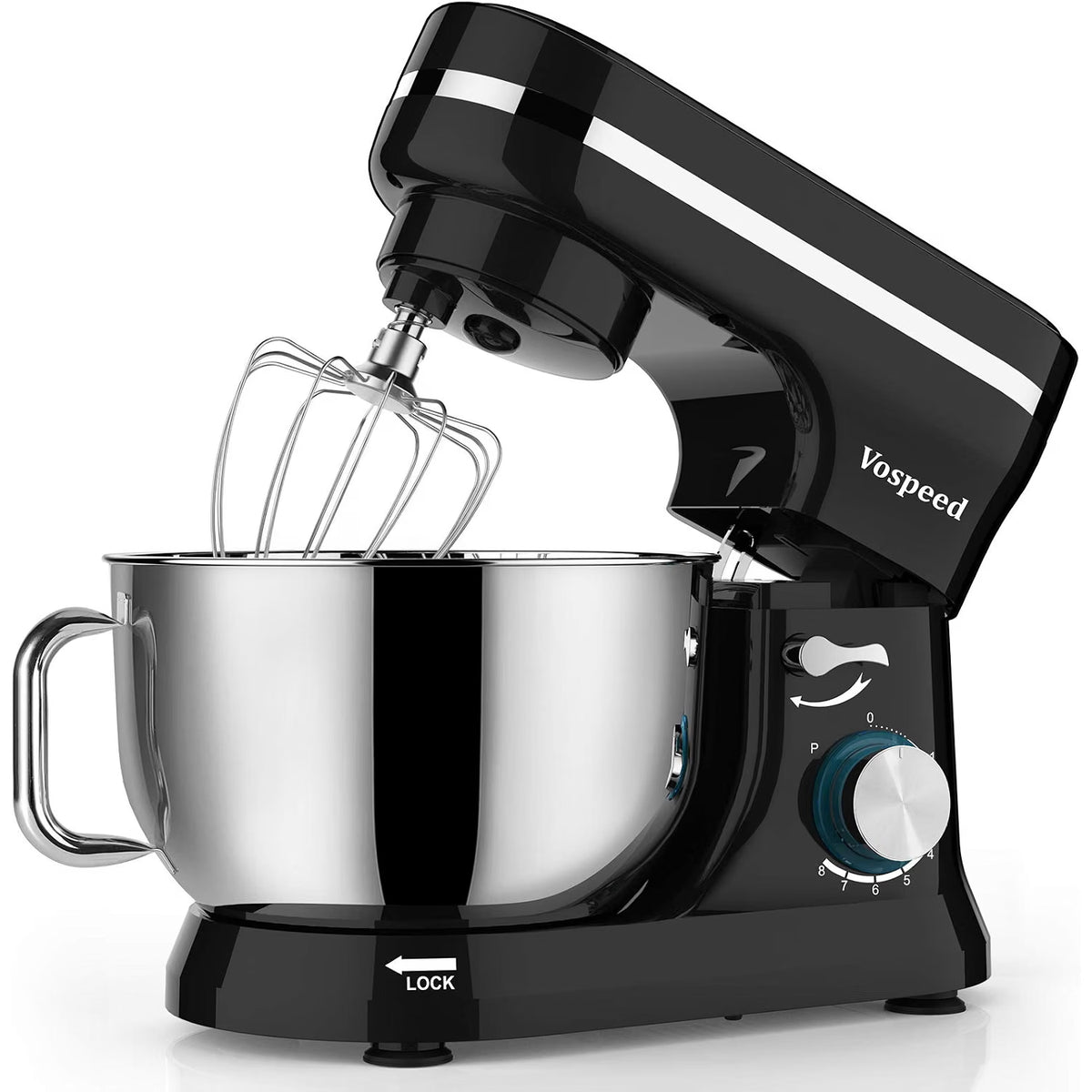 Stand Mixer 1000W 5 Quart 8 Speed Tilt Head Baking Food Mixer Black Vospeed