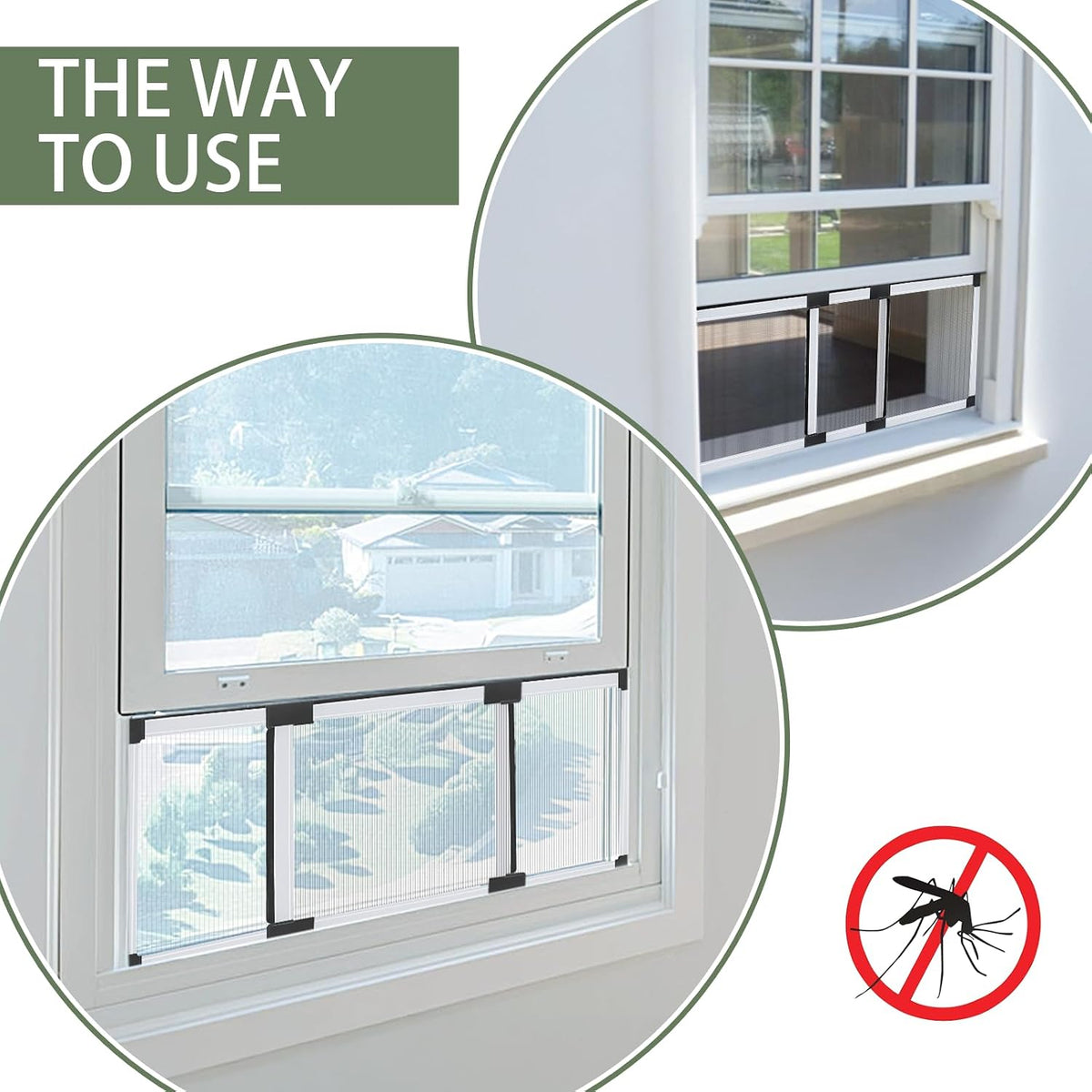 Adjustable Window Screen 40x55-102cm Sliding Aluminum Anti Mosquito Mesh FLYZZZ