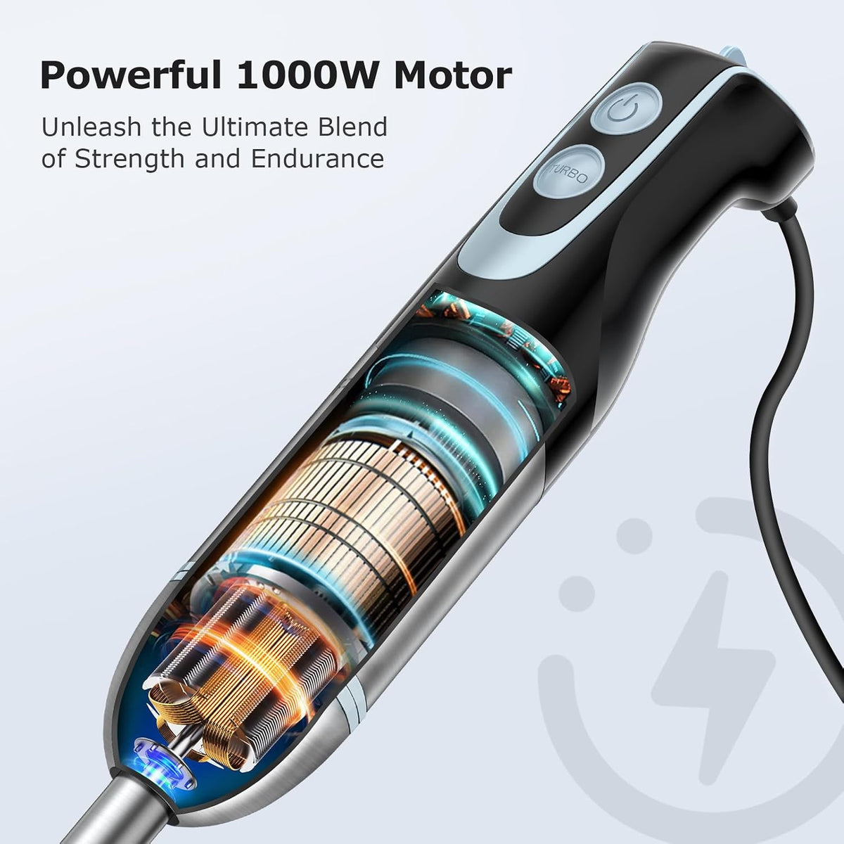 Hand Blender Whisk 12 Speed Turbo Stainless Steel Electric Mixer FRESKO Kitchen