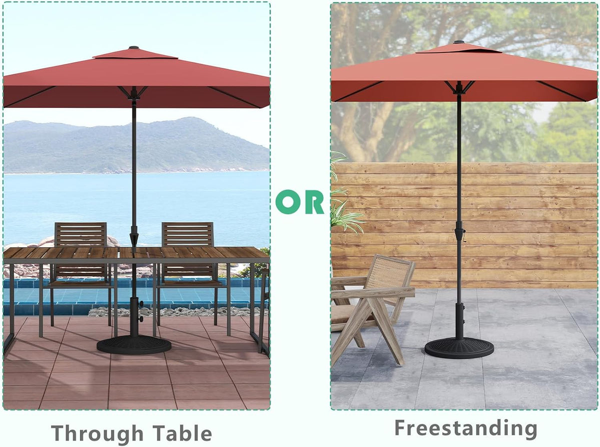 Parasol Base 15kg Round Heavy Duty Concrete Umbrella Stand Black Helios&Hestia