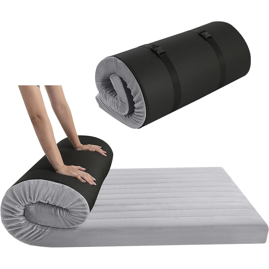 Roll Up Floor Mattress Single 190x90cm Grey Portable Sleeping Mat MeMoreCool