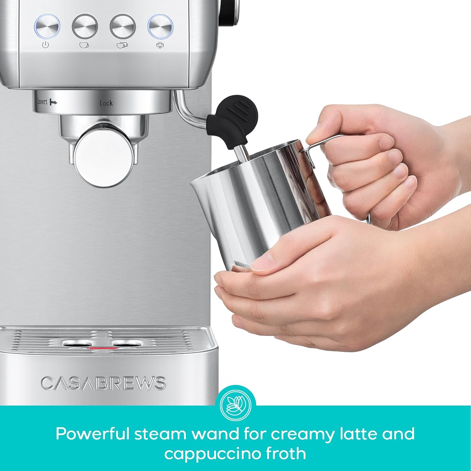 Espresso Coffee Machine 20 Bar Milk Frother Cappuccino Maker CASABREWS