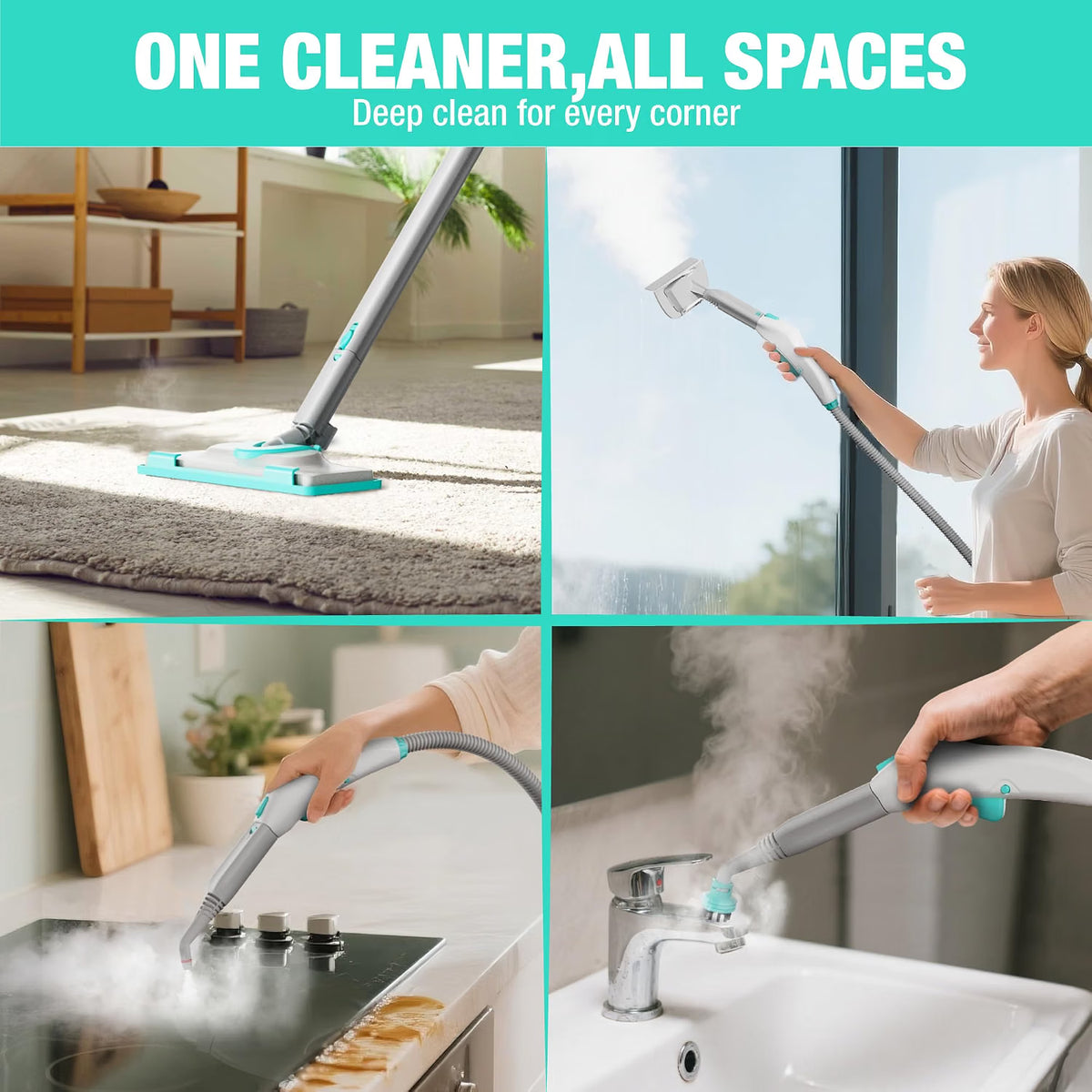 Steam Cleaner 2000W Multipurpose High Pressure 16 Accessories HAUSHOF Home Cleaning
