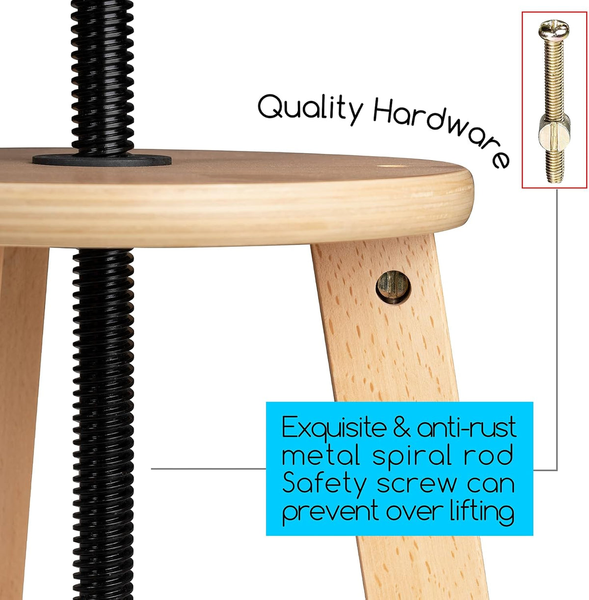 Artist Drafting Stool Adjustable Height Wooden Studio Drawing Seat MEEDEN