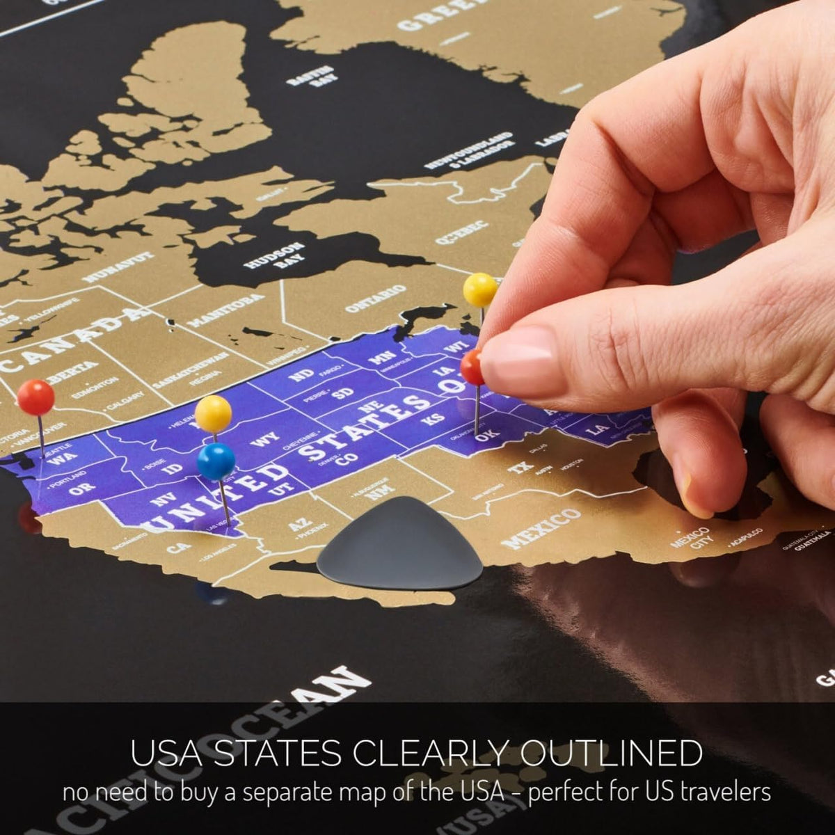 Scratch Off World Map XL Large Travel Poster Scratchable Wall Art Gift Set