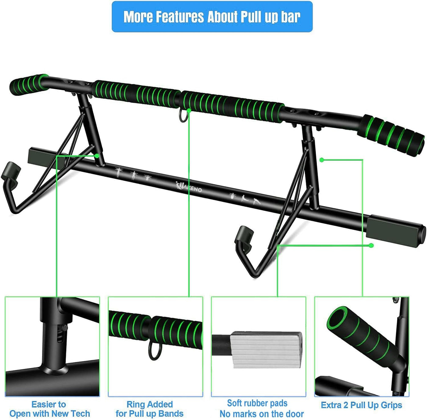 Pull Up Bar Door Frame Home Gym Chin Up Bar Suspension Training Straps HAKENO