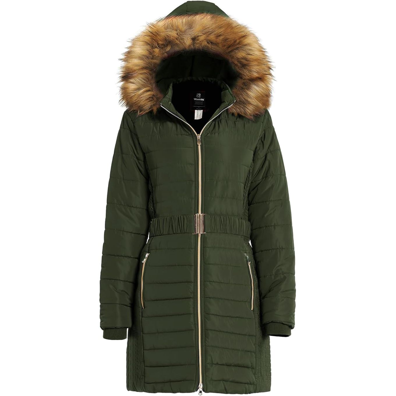 Wantdo Women's Long Winter Hooded Puffer Coat Waterproof Jackets Army Green-Massive Discounts