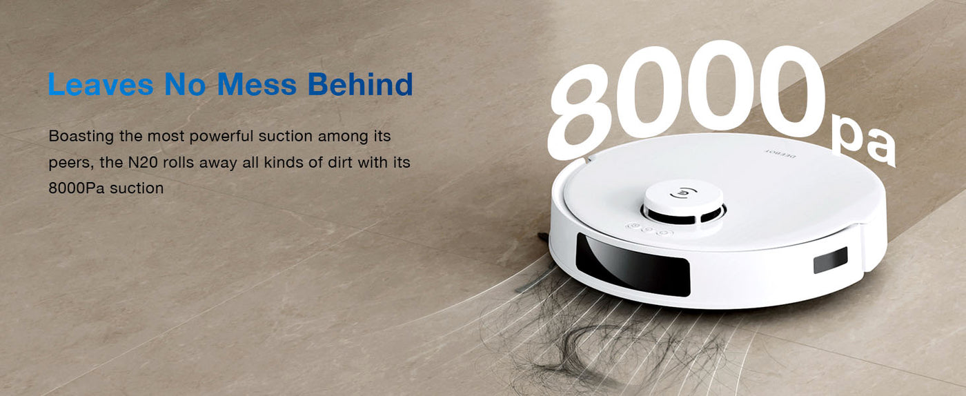 Robot Vacuum Cleaner Mop 8000Pa Self Empty Station ECOVACS DEBOT N20 PLUS