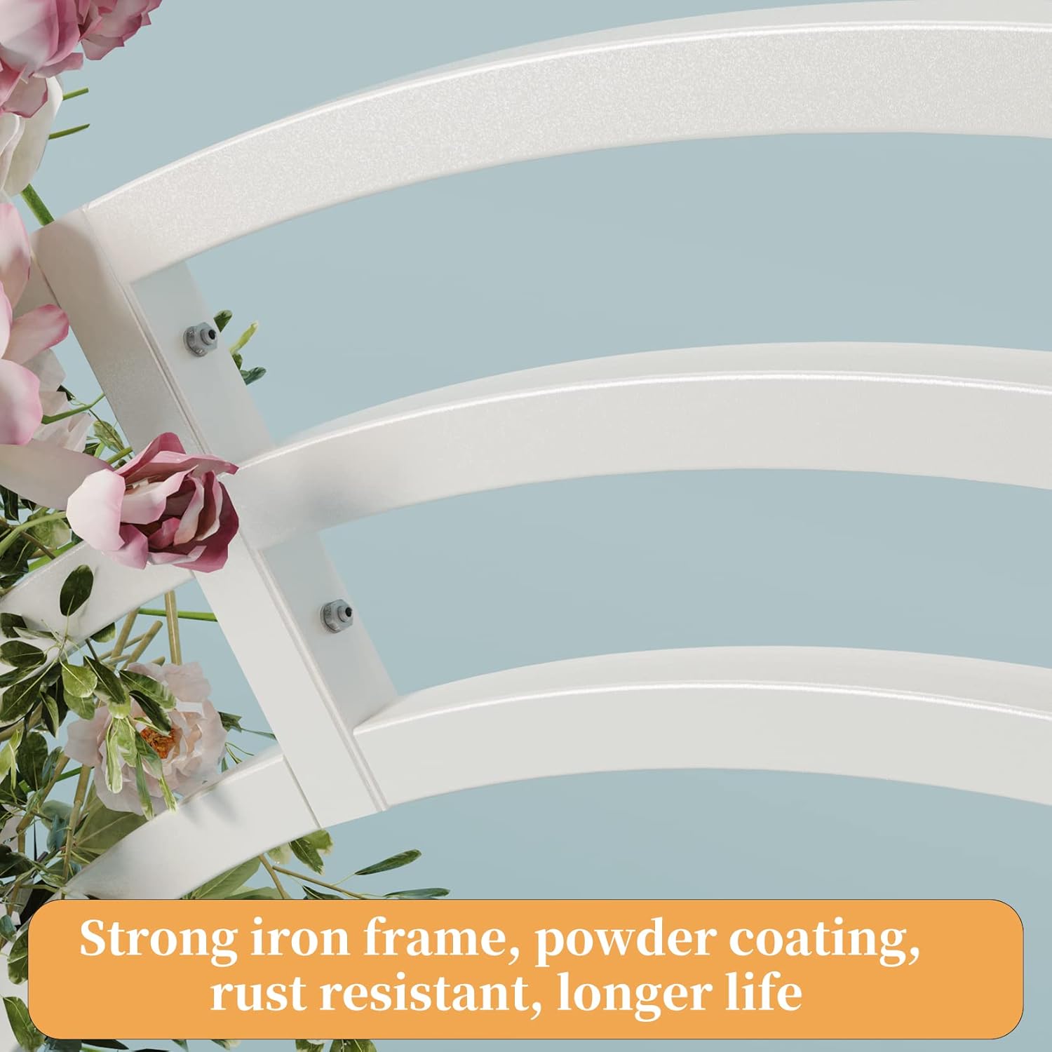 Wedding Arch Stand 3 Layer Metal Backdrop Frame 200x60x260cm White Large