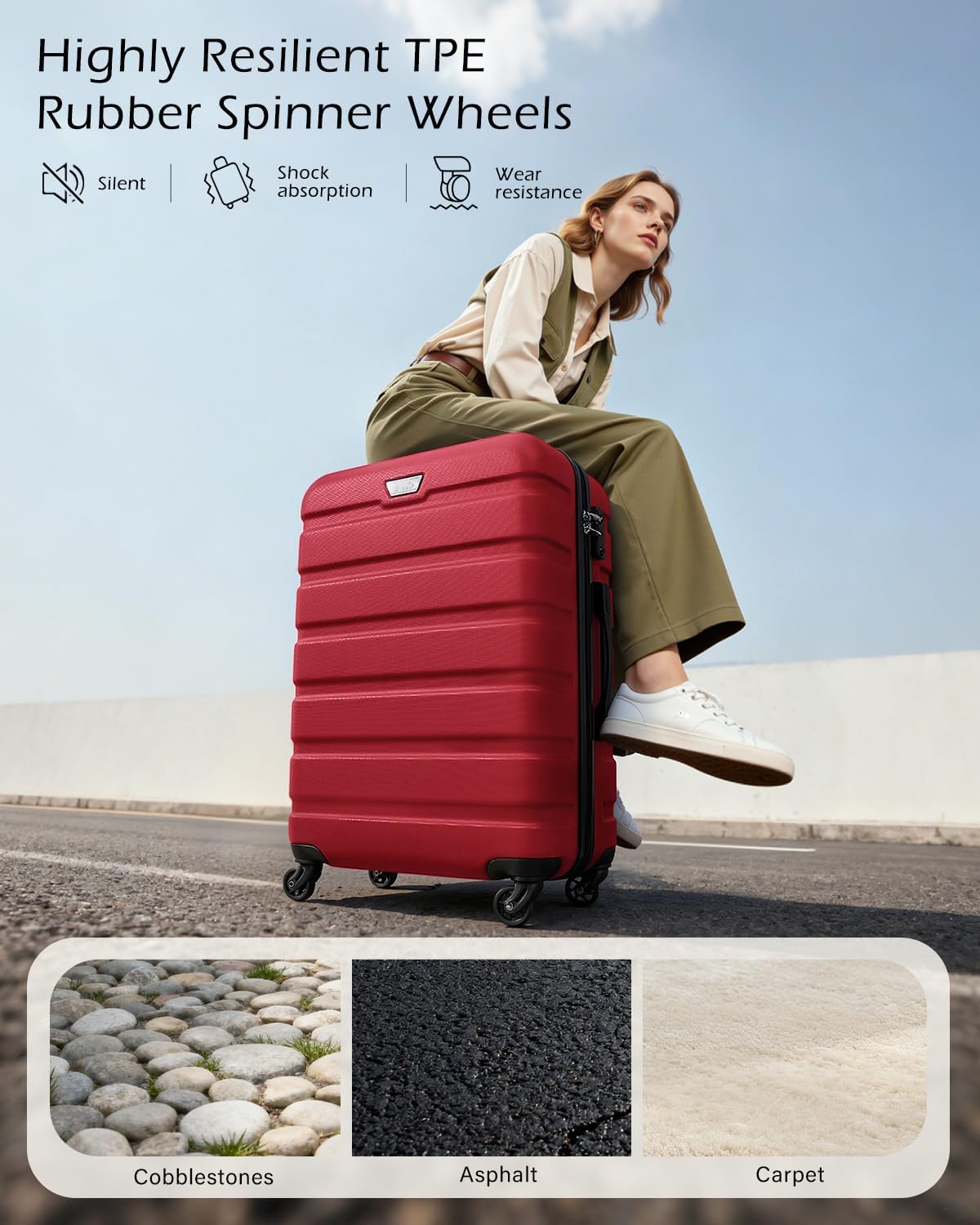 Carry On Suitcase 20 Inch ABS PC Hard Shell Cabin Luggage for EasyJet COOLIFE
