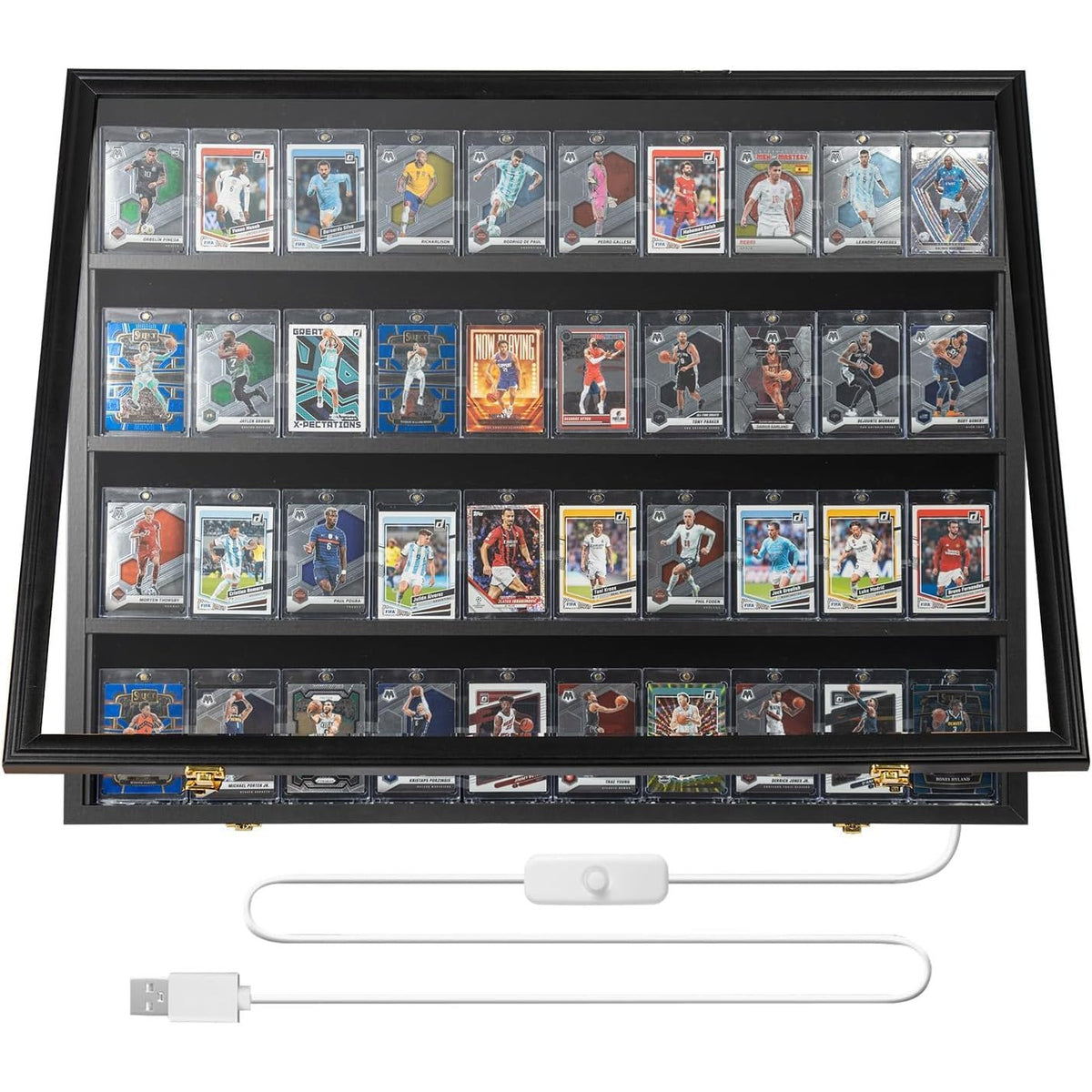Trading Card Display Case 36 PSA Graded Cards LED Light Storage DuvinDD Cabinet