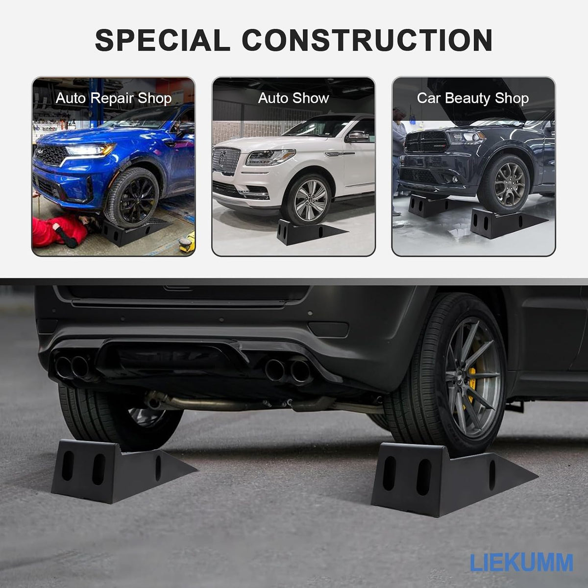 Car Ramps 3 Tonne Heavy Duty 2 Pack Plastic Vehicle Service Oil Change LIEKUMM