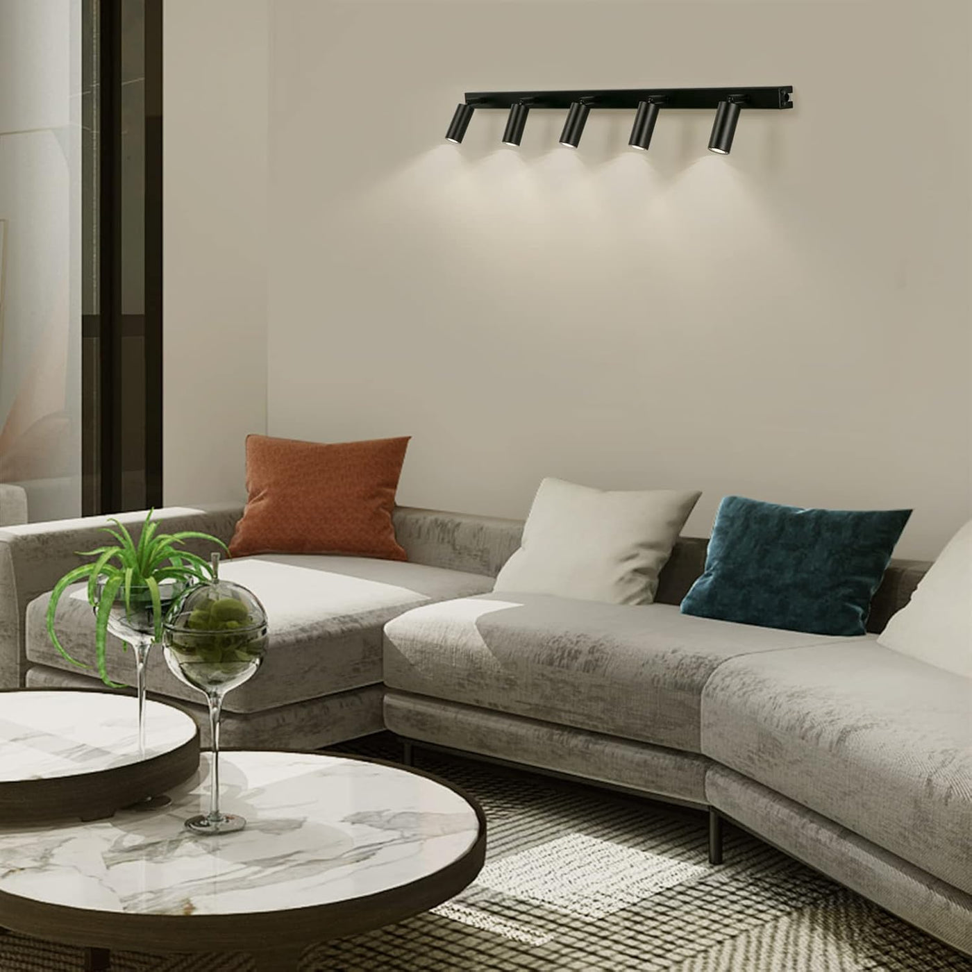 5 Way Ceiling Light Black Adjustable G9 LED Spotlights 4000K Eofiti Ceiling Lamp