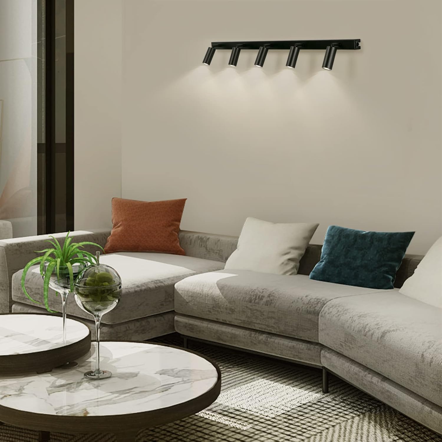 5 Way Ceiling Light Black Adjustable G9 LED Spotlights 4000K Eofiti Ceiling Lamp