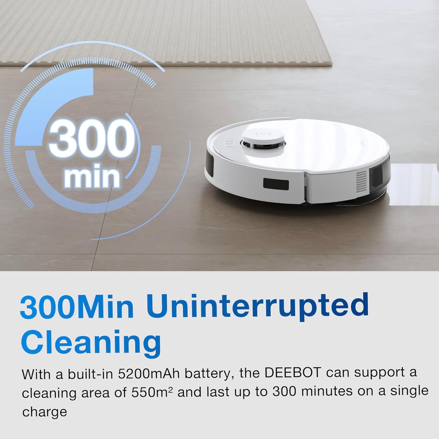ECOVACS DEEBOT N20 Robot Vacuum with Mop, 8000Pa, 300 Min Runtime