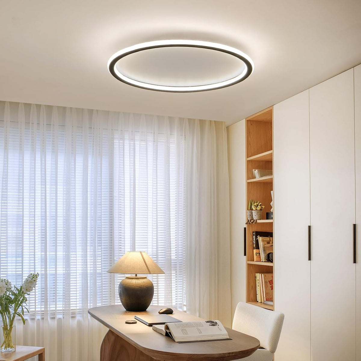 Dimmable Ceiling Light 50cm LED Remote 3 Colour Adjustable Brightness Mikeru