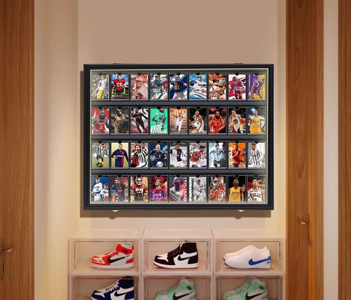 Trading Card Display Case 36 PSA Graded Cards LED Light Storage DuvinDD Cabinet