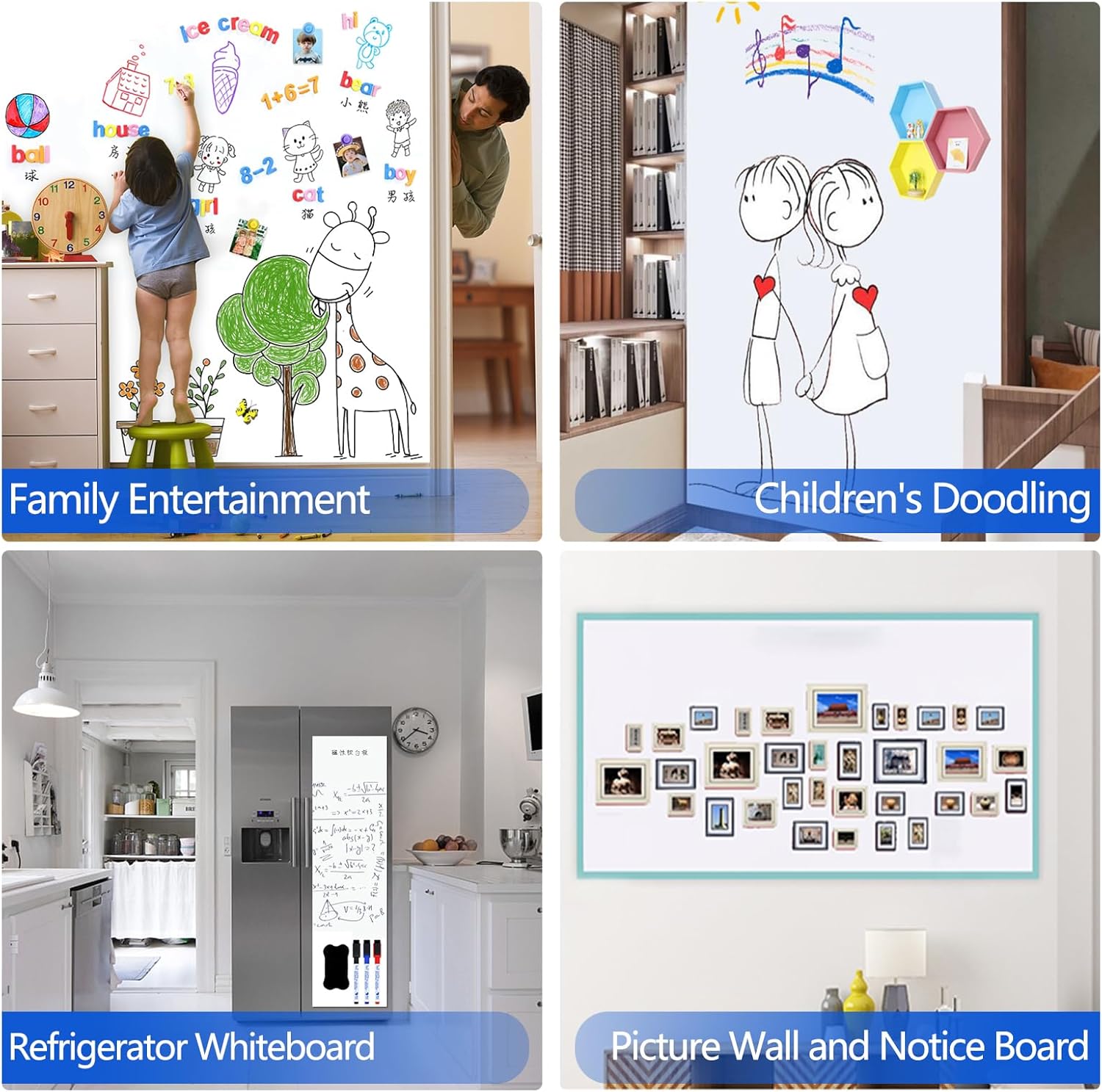 Magnetic Whiteboard Paper 240x120cm Self Adhesive Dry Erase JOMUSAGA