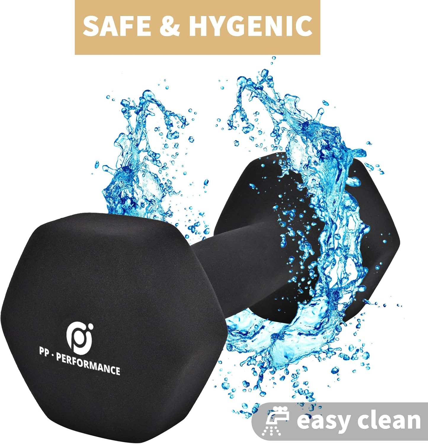 Neoprene Dumbbell Set of 2 Hand Weights Pilates Fitness Women Men PP PERFORMANCE