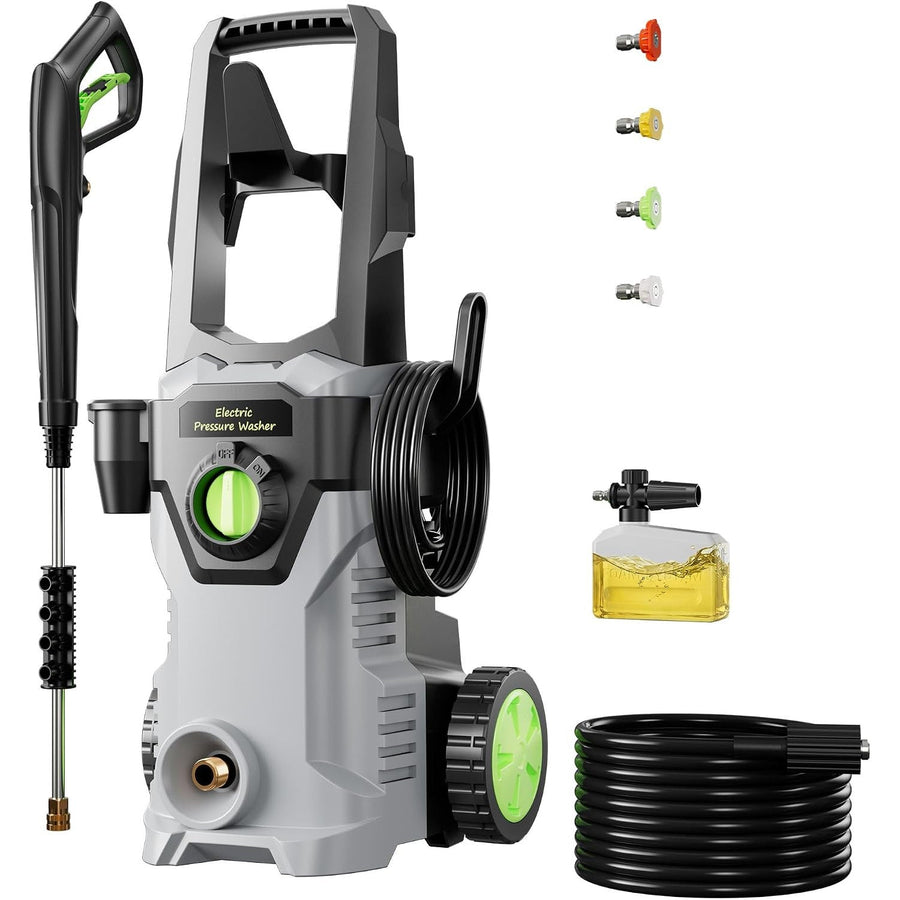 Pressure Washer 160 Bar 450L/H Electric Jet Wash Foam Cannon 4 Nozzles ETOOLAB