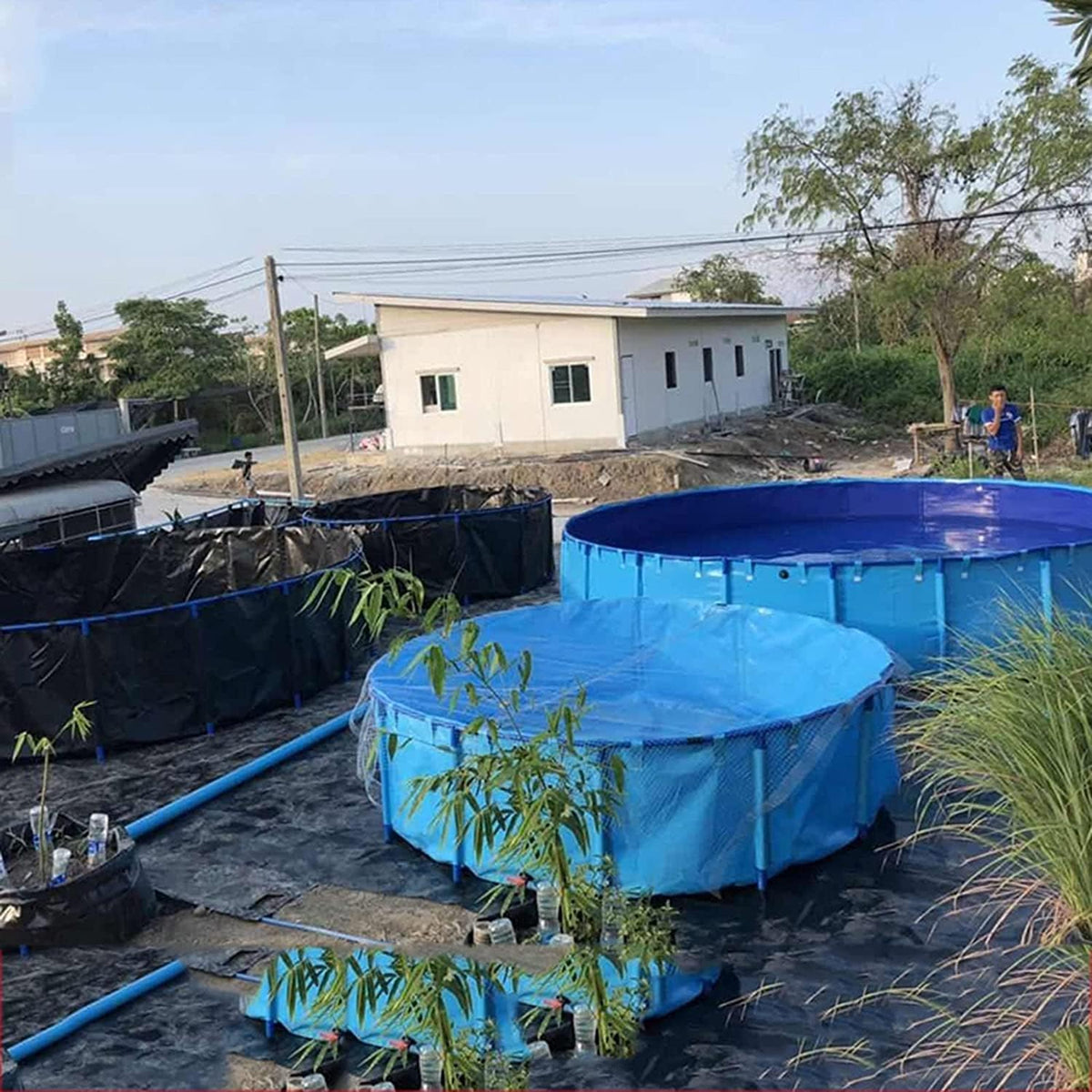 Above Ground Pool 1.5m Round Thick Canvas Fish Pond Outdoor Water Tank Garden