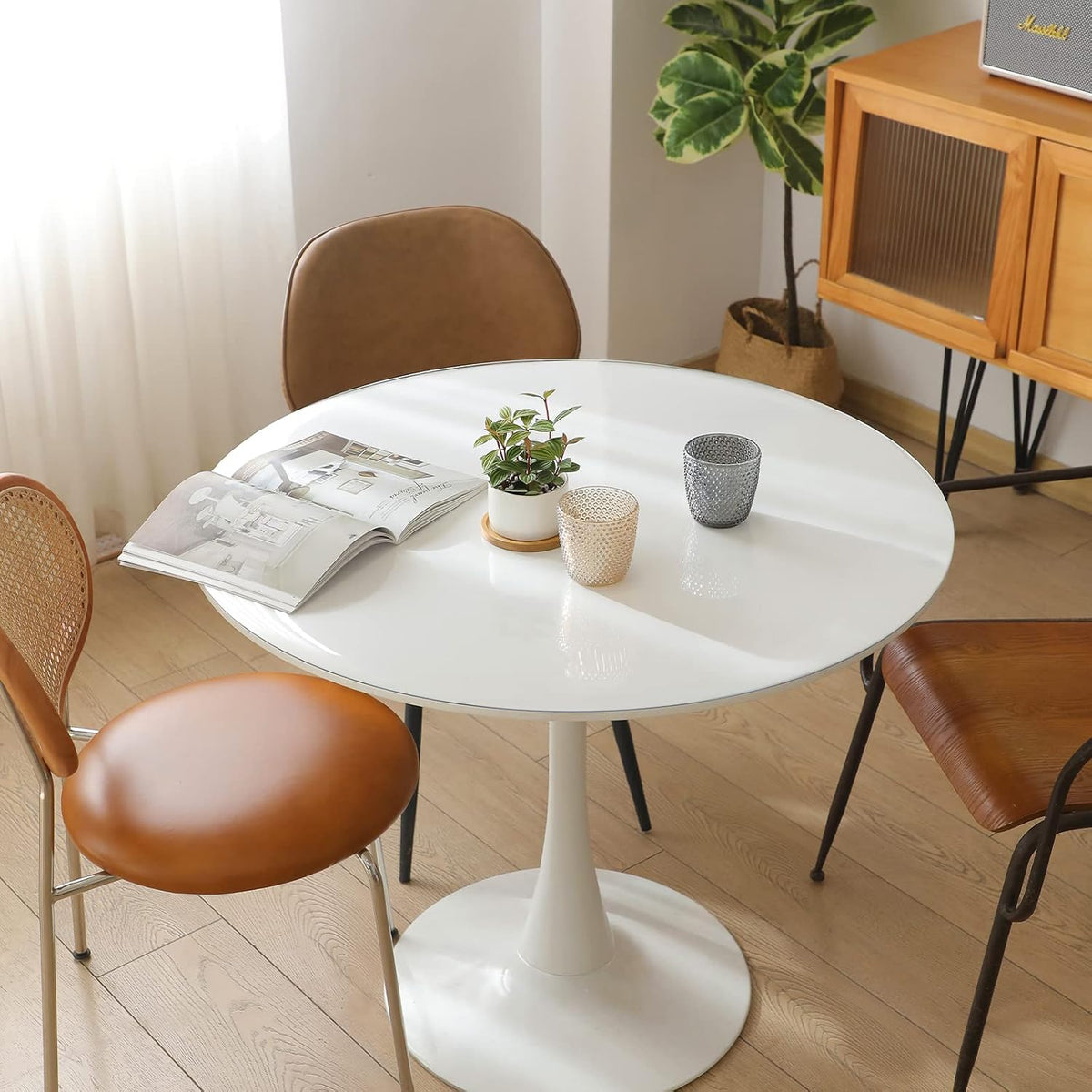 Round PVC Tablecloth 120cm Clear Waterproof 1.5mm Thick Dining Table Protector