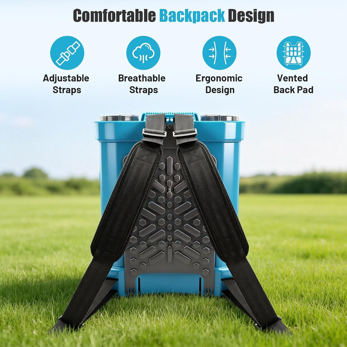 Knapsack Sprayer 16L Electric 120 PSI 4000mAh Battery Dual Wands SideKing Garden
