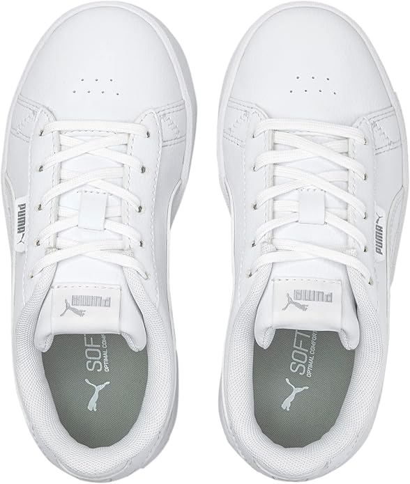 White Puma sneakers with visible brand logo on a white background