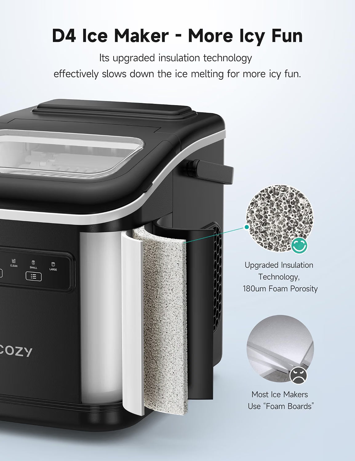 Ice Maker Machine 6 Min Fast Ice 2 Sizes Self Cleaning Countertop HiCOZY D4 Home