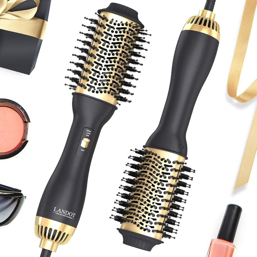 Hair Dryer Brush 60mm Oval Hot Air Styler Volumiser Blowout Brush LANDOT Ionic