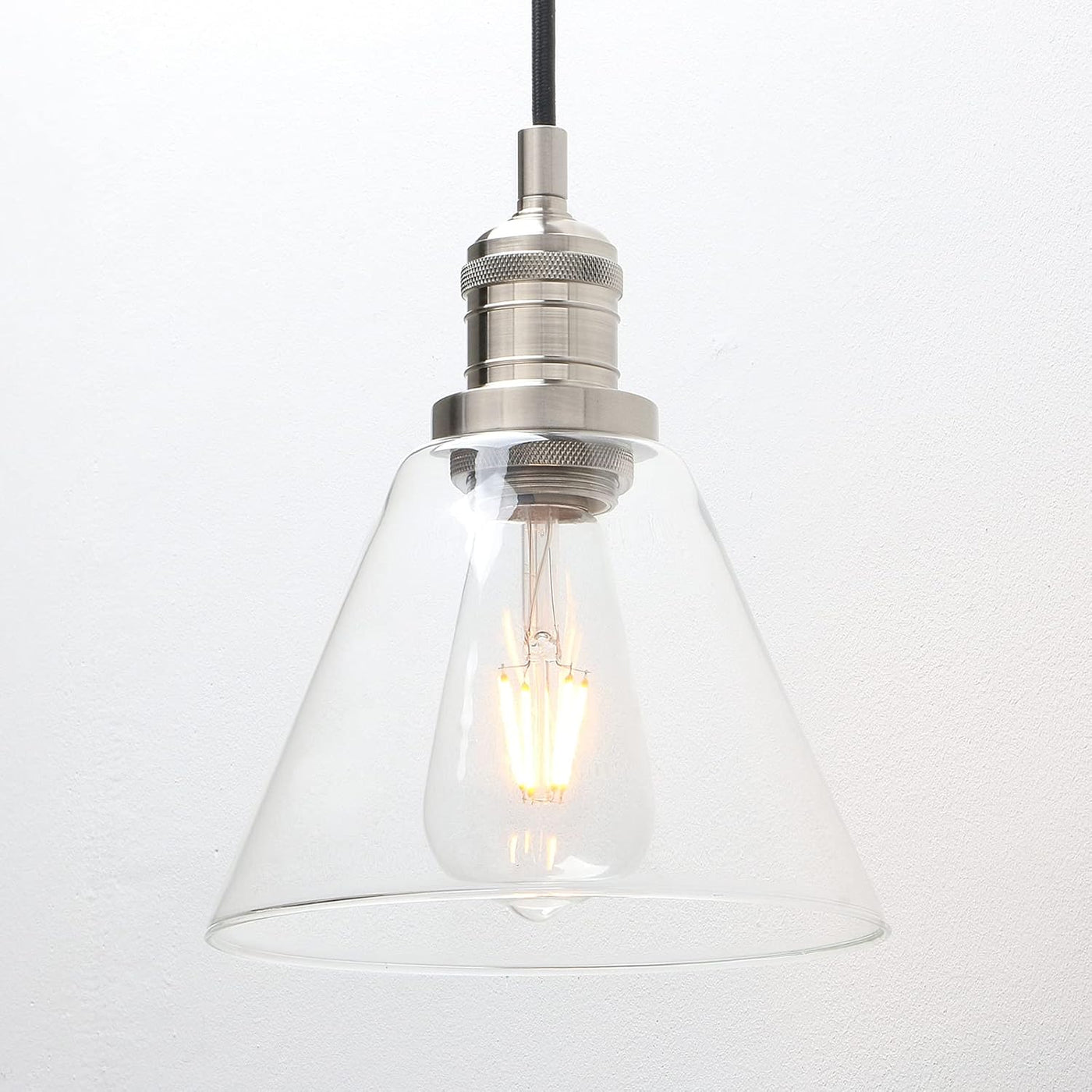 Phansthy Industrial Pendant Light, 3-Light Ceiling Lamp, Adjustable Cords, Glass