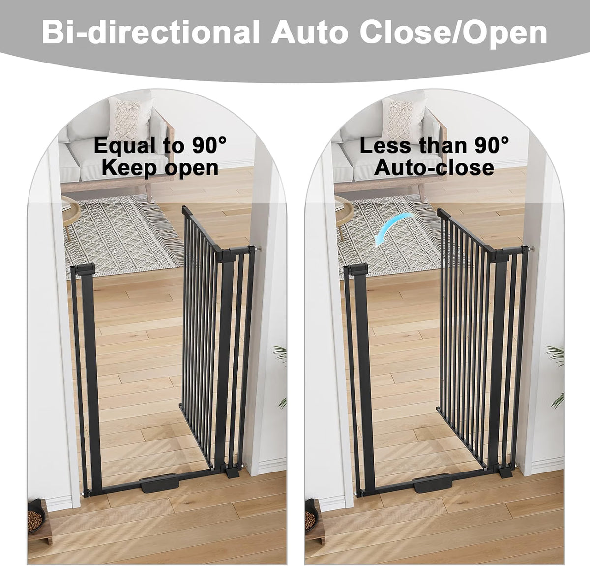 Extra Tall Pet Gate 130cm Auto Close Dog Safety Barrier 78-85cm Doors Stairs Gate
