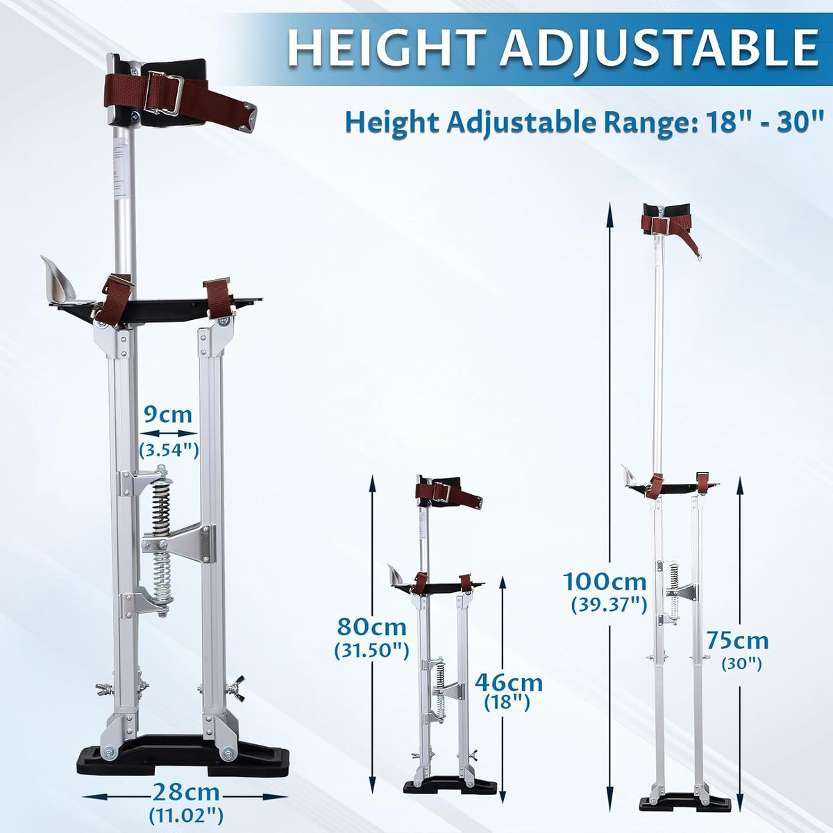 Drywall Stilts 18-30 Inch Adjustable Aluminium Painting Plastering iElyiEsy