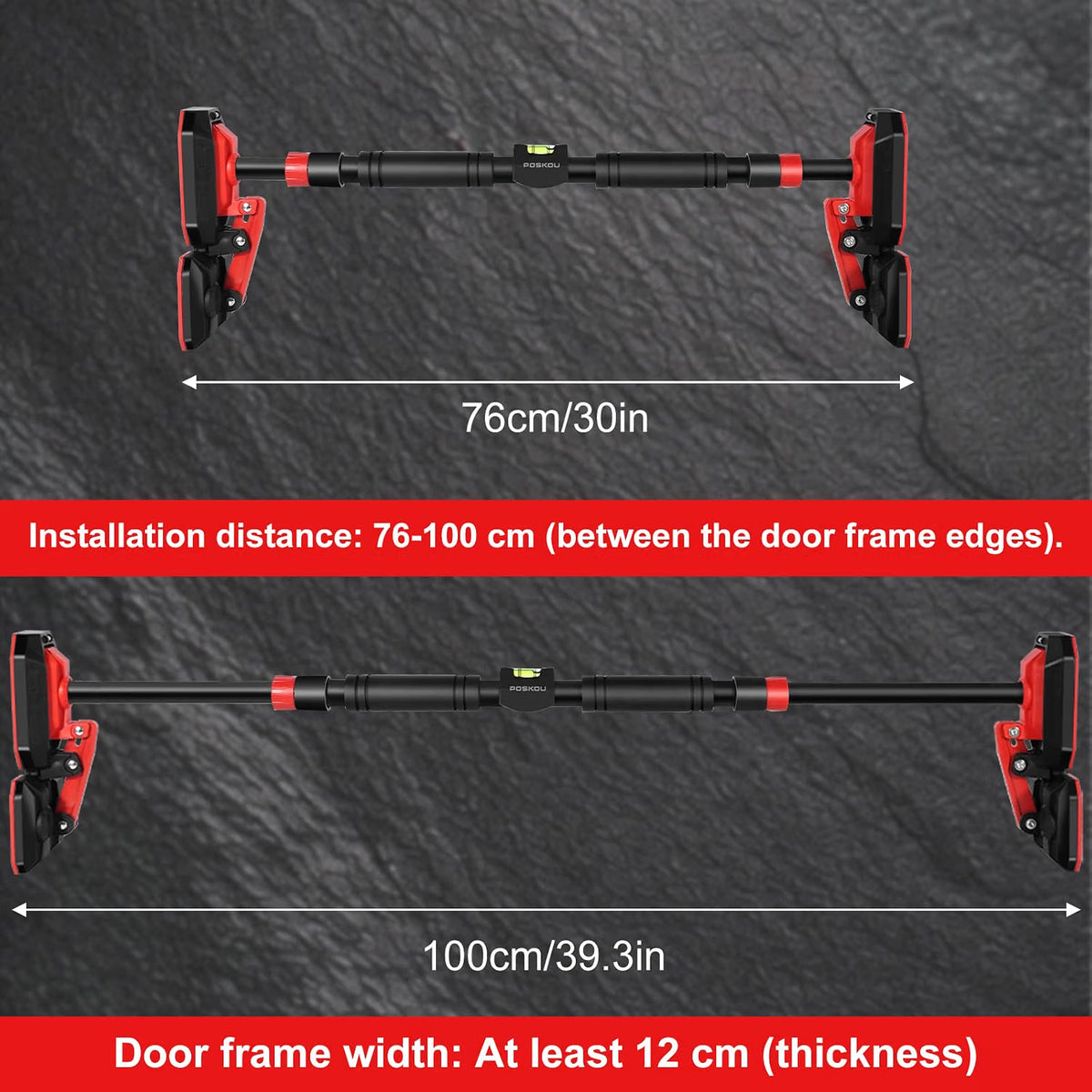 Door Pull Up Bar 76-100cm No Screw Doorway Chin Up Bar Home Gym Workout Equipment