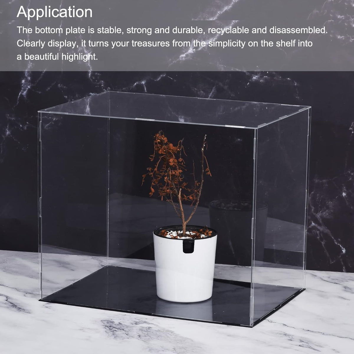 Clear Acrylic Display Case 16.1 Inch Plastic Box Dustproof Sourcing Map