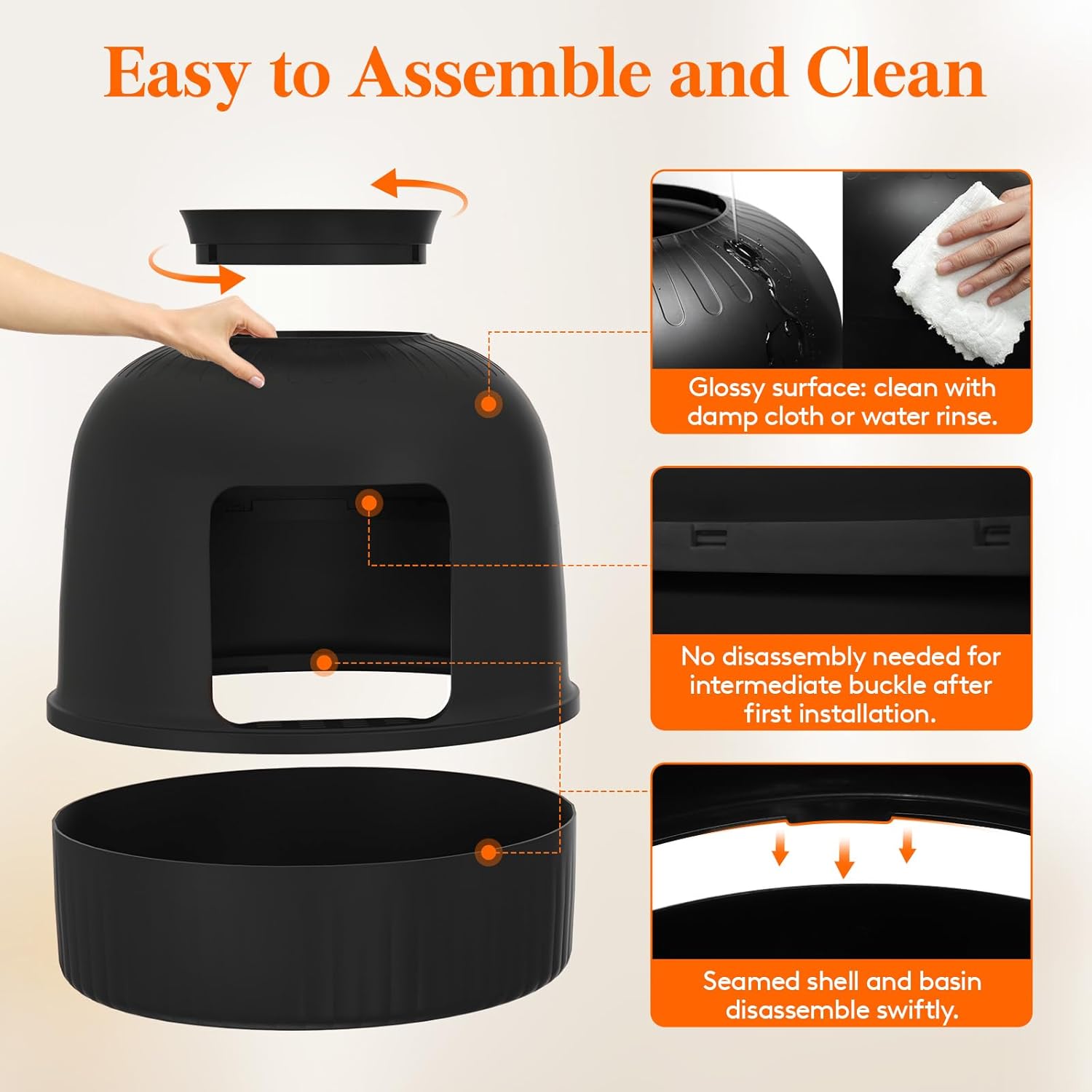 Hidden Cat Litter Box with Faux Plant Carbon Filter Black Scoop Included Lifewit