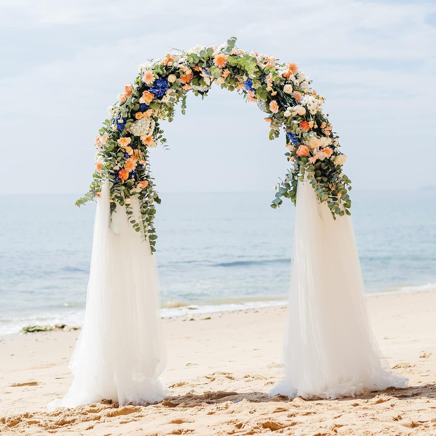 Wedding Arch Stand 3 Layer Metal Backdrop Frame 200x60x260cm White Large
