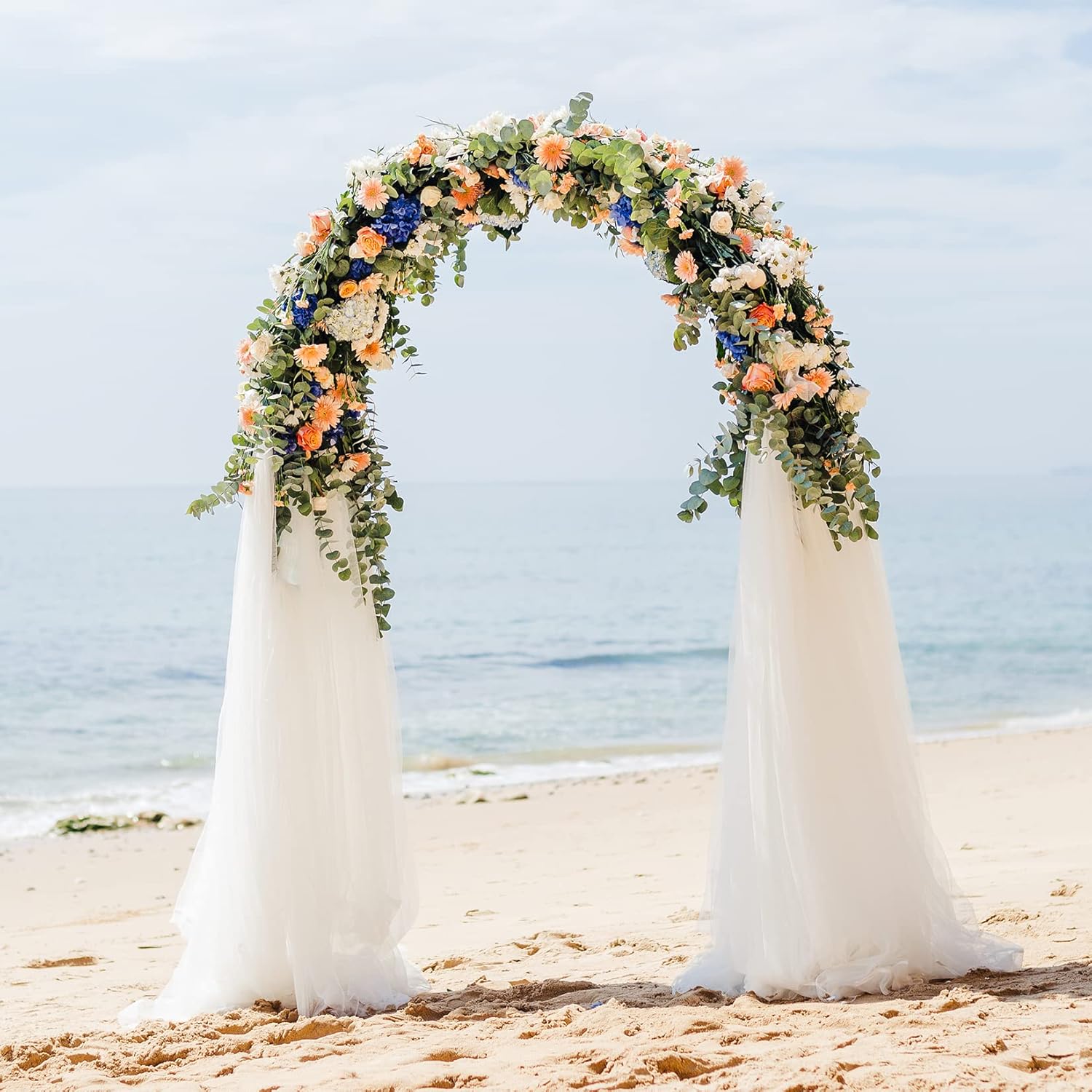 Wedding Arch Stand 3 Layer Metal Backdrop Frame 200x60x260cm White Large