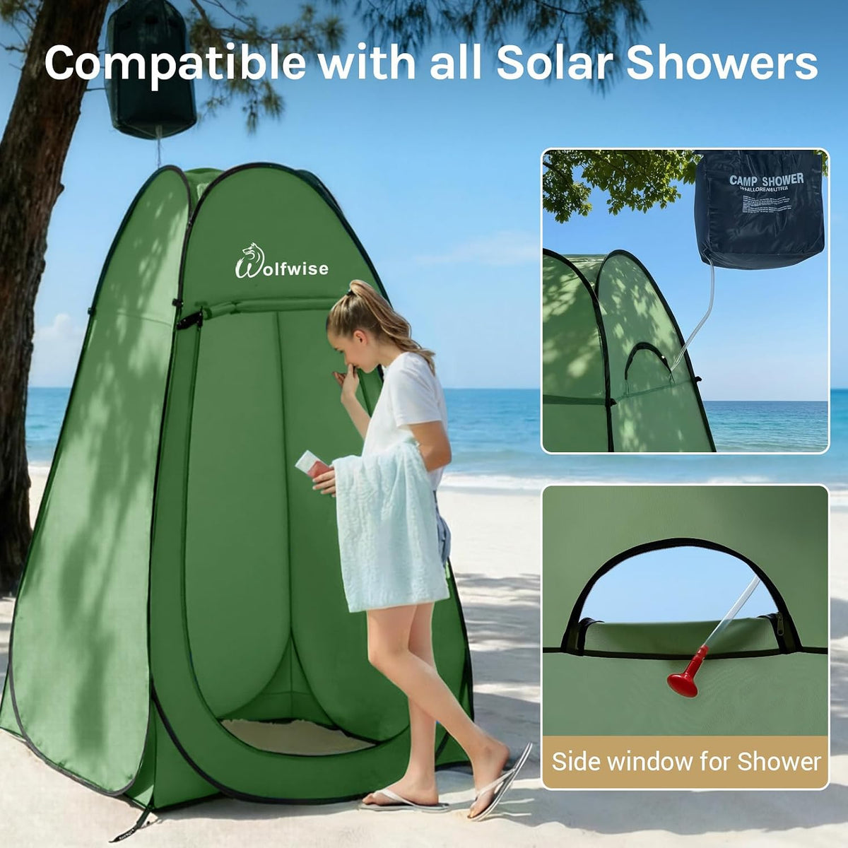 Pop Up Camping Toilet Shower Tent Waterproof Privacy Portable Room WolfWise