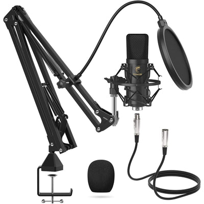 XLR Condenser Microphone Cardioid T20 Boom Arm Podcast Studio TONOR Mic Kit