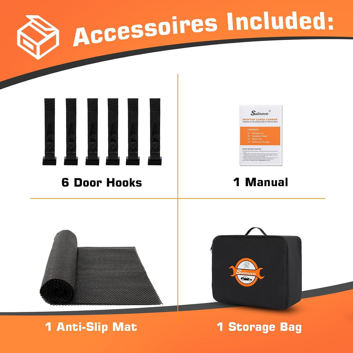 Car Roof Bag 555L Waterproof Foldable Soft Roof Box Cargo Carrier Sailnovo Travel