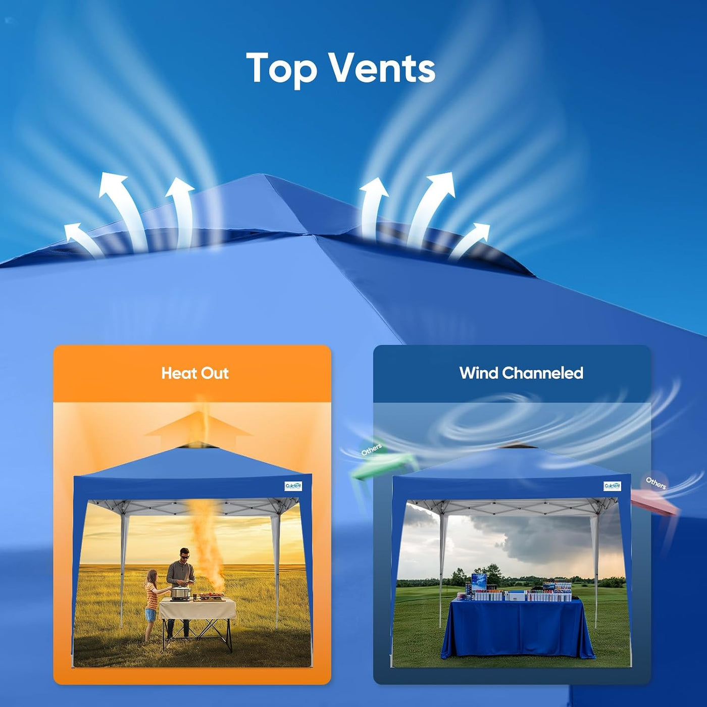 Pop Up Canopy Gazebo 3x3m Waterproof Portable Garden Shelter Beige Quictent Tent