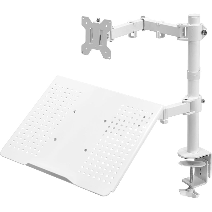Monitor Laptop Desk Mount 13-32 Inch Adjustable Combo White VIVO