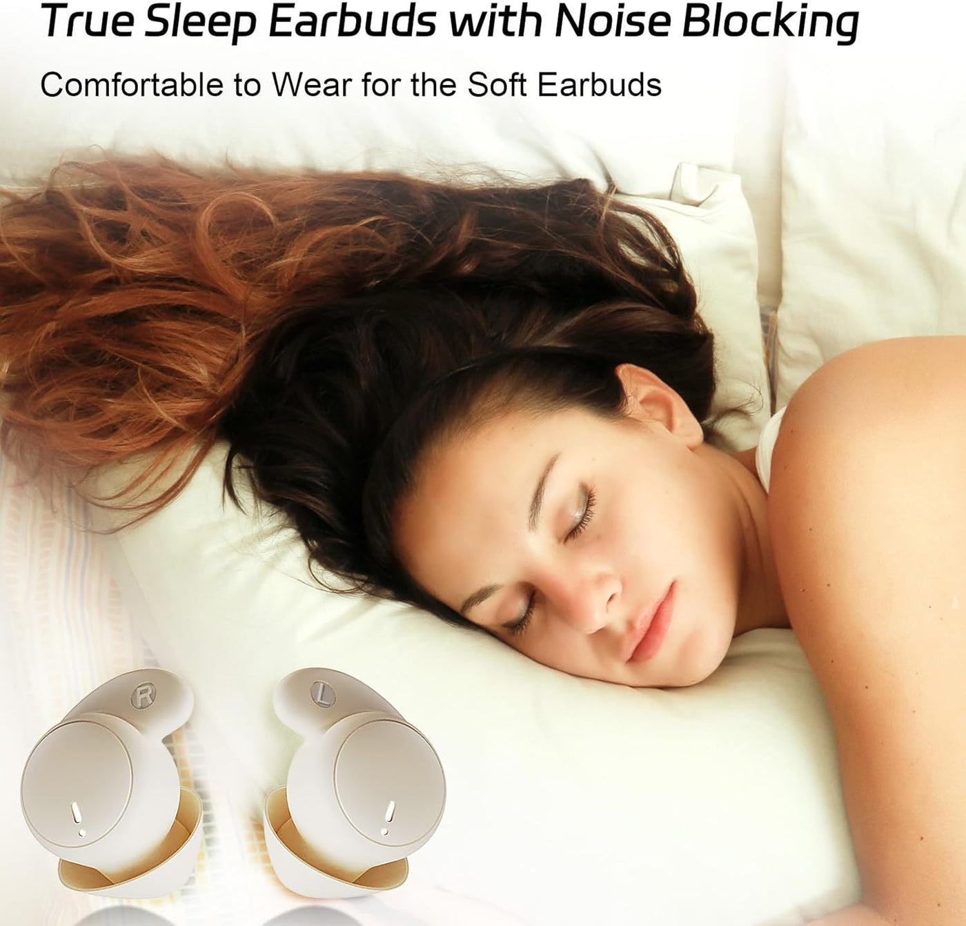 LOBKIN Sleep Headphones In Ear Bluetooth 5.4 Mini Invisible Soft Buds