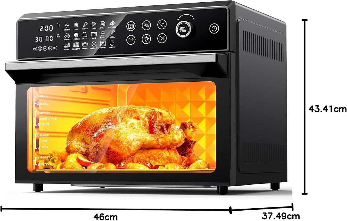 Air Fryer Oven 30L 1800W 18 in 1 Rotisserie Dual Cook Digital Touch XXXL Cooker