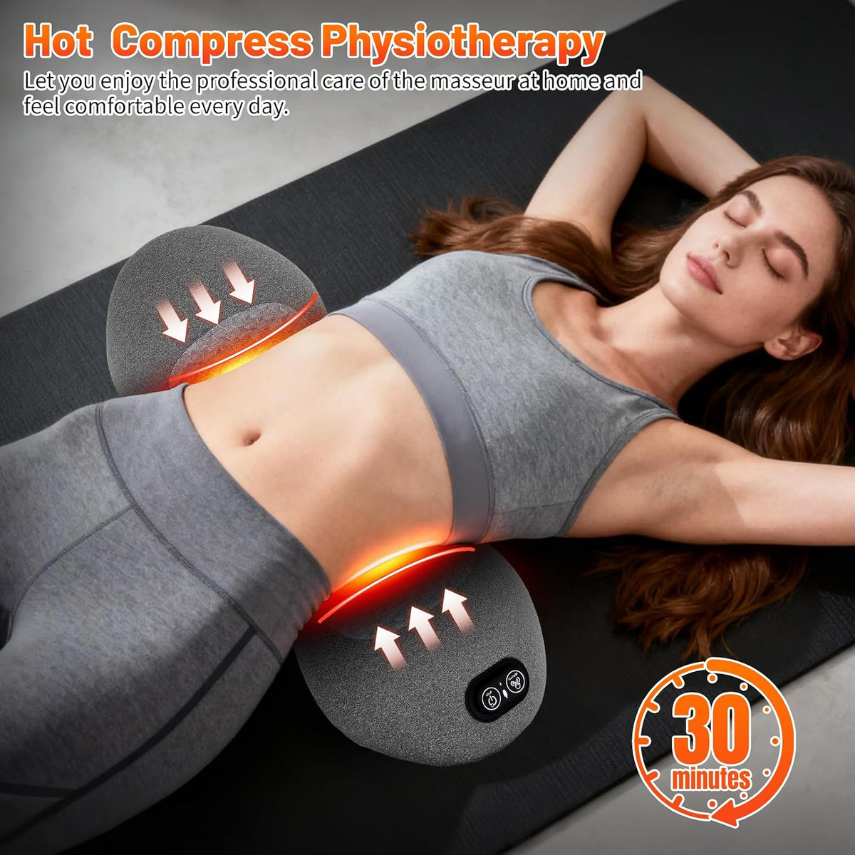Back Massager 3 in 1 Neck Lower Back Therapy Heat Pain Relief Grey TheraBack