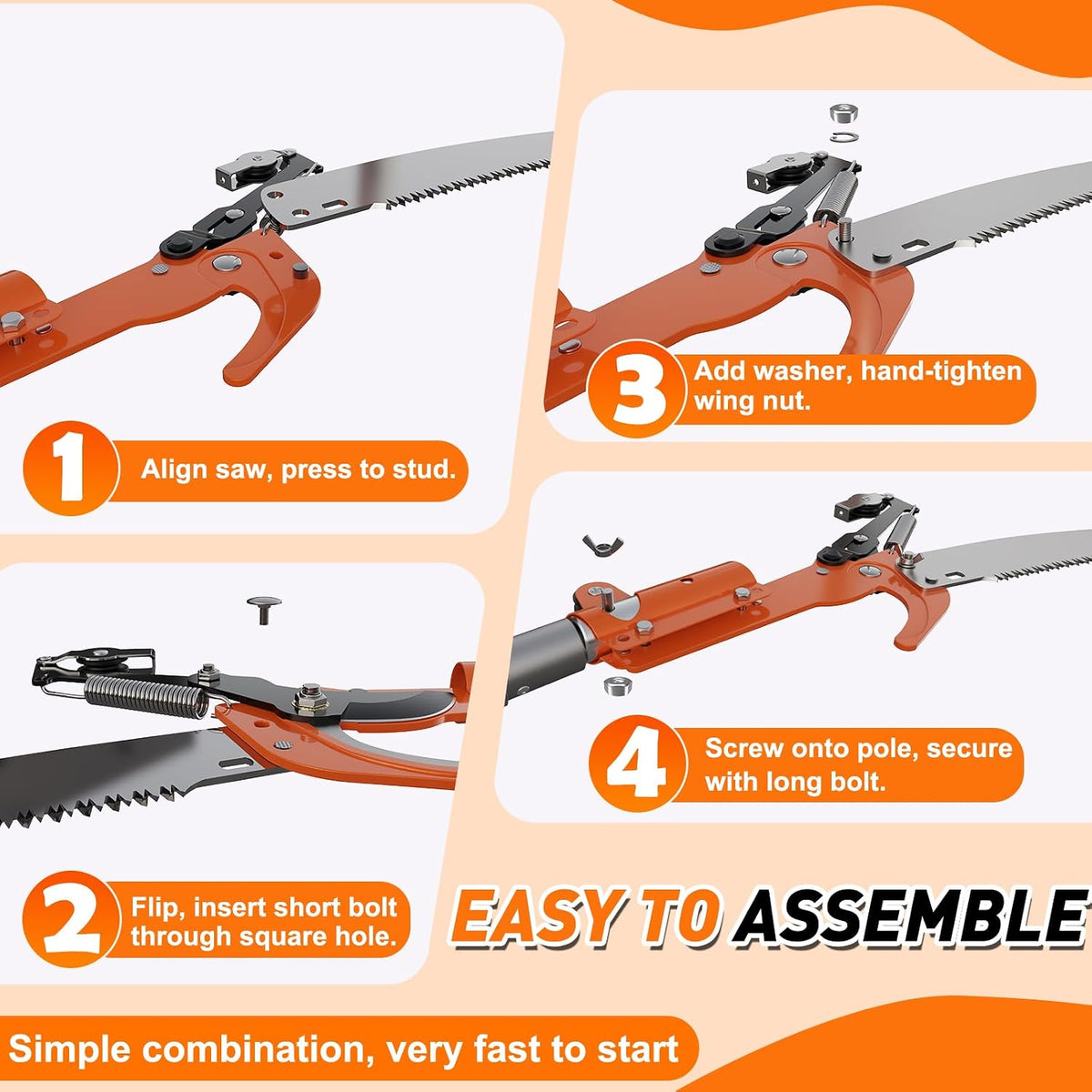 Telescopic Tree Pruner 6m Pole Saw Lopper 2 in 1 Extendable SISUPASSIE