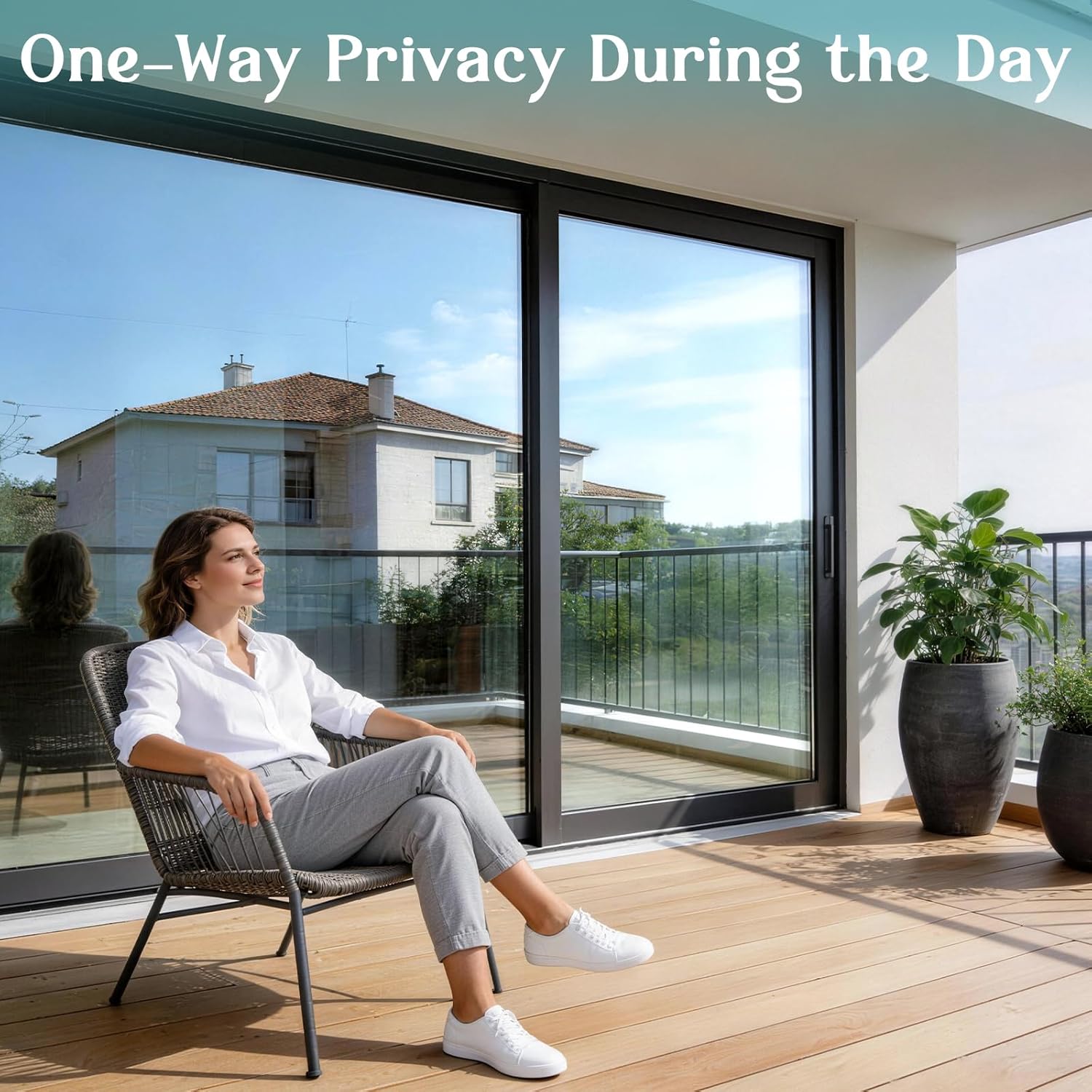Heat Reflective Window Film Privacy 90x400cm Silver UV Sun Control Glass Haton